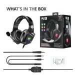 אוזניות גיימינג K8 עם תאורת RGB