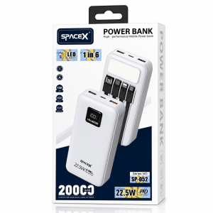 פאוור בנק סוללה ניידת 20000MAH טעינה מהירה 22.5W ופנס לד